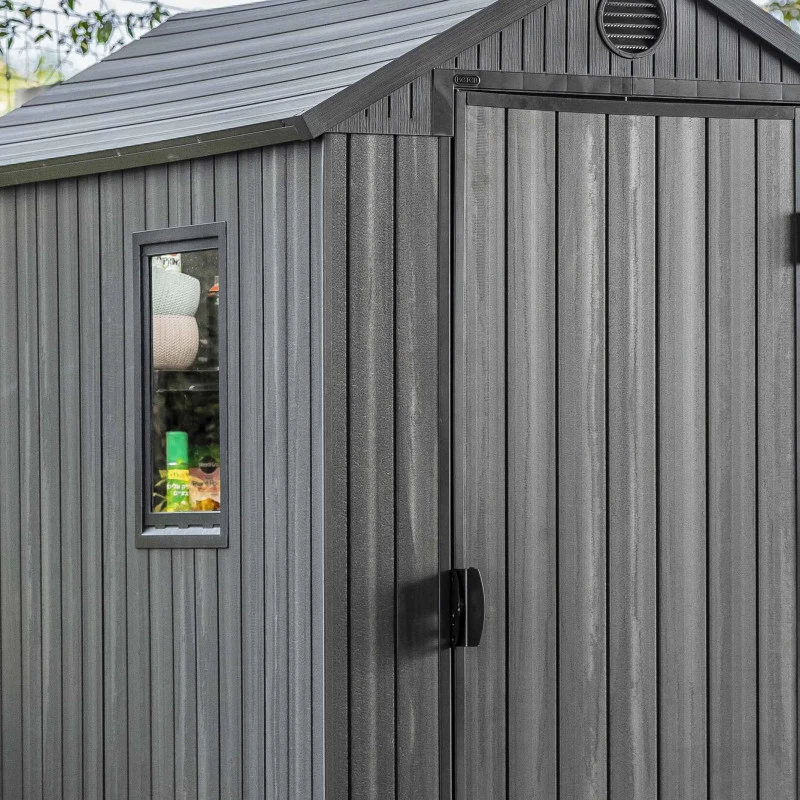 Abri De Jardin En Résine Aspect Bois Grisé 2,3m² Darwin 46 + Plancher - Keter 4 Abri De Jardin En Résine Aspect Bois Grisé 2,3m² Darwin 46 + Plancher - Keter – Image 2