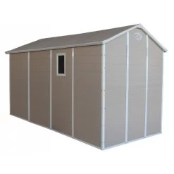 Abri De Jardin En Résine Beige 6,99m² + Kit De Fondation - JOBU -Jardin Abris Magasin abri de jardin en resine beige 699m kit de fondation jobu 5