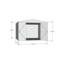 Abri De Jardin En Métal 6,5m² Silver Grey Fraser - ABSCO -Jardin Abris Magasin abri de jardin metal 654m silver grey haut de gamme 3