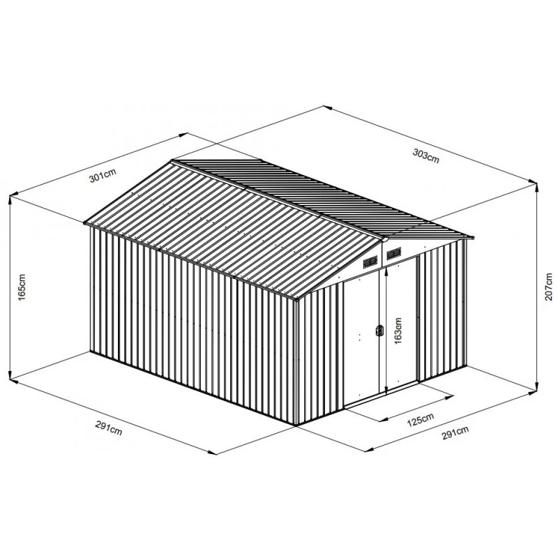 Abri De Jardin Métal 9,12m² WoodTouch Beige + Kit D'ancrage X-METAL 4 Abri De Jardin Métal 9,12m² WoodTouch Beige + Kit D'ancrage X-METAL – Image 2