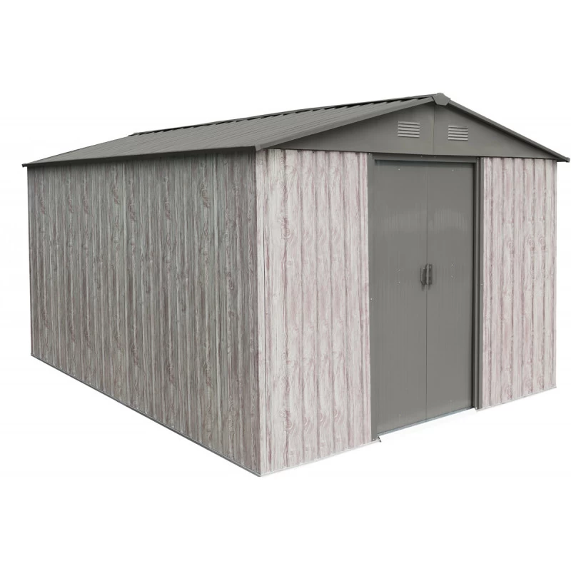 Abri De Jardin Métal 9,12m² WoodTouch Beige + Kit D'ancrage X-METAL 3 Abri De Jardin Métal 9,12m² WoodTouch Beige + Kit D'ancrage X-METAL