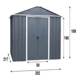 Abri De Jardin Métal Anthracite 4,38m² + Kit D'ancrage Inclus - YARDMASTER -Jardin Abris Magasin abri de jardin metal anthracite 438m kit d ancrage inclus yardmaster 3