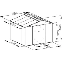 Abri De Jardin Métal Avec Puit De Lumière 7,25m² Imitation Bois Vieilli -Jardin Abris Magasin abri de jardin metal avec puit de lumiere 725m imitation bois vieilli 2