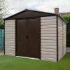 Abri De Jardin Métal Beige Et Marron 11,39m² + Kit D'ancrage Inclus - YARDMASTER -Jardin Abris Magasin abri de jardin metal beige et marron 1139m kit d ancrage inclus yardmaster