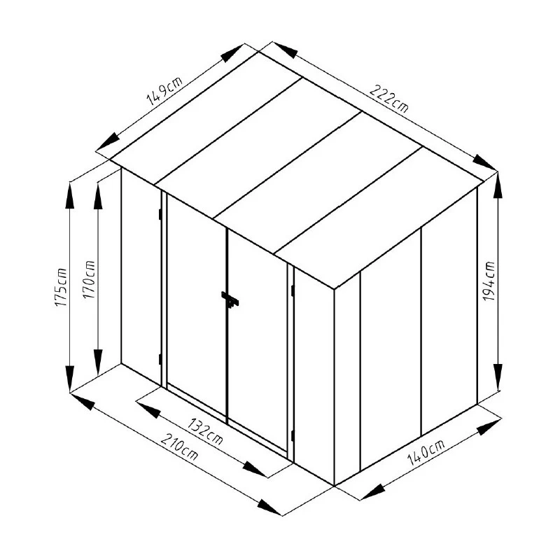 Abri De Jardin Métal Monopente 3,17m² Imitation Bois Vieilli 5 Abri De Jardin Métal Monopente 3,17m² Imitation Bois Vieilli – Image 3