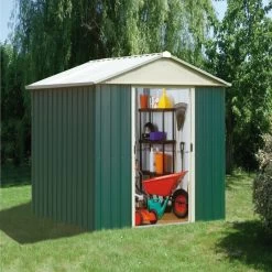 Abri De Jardin Métal Vert 4,38m² + Kit D'ancrage Inclus - YARDMASTER -Jardin Abris Magasin abri de jardin metal vert 438m kit d ancrage inclus yardmaster 3