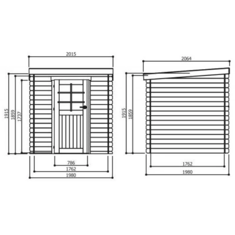 Abri De Jardin Passau 3,92m² En Bois Massif 19mm à Toit Monopente - SOLID 4 Abri De Jardin Passau 3,92m² En Bois Massif 19mm à Toit Monopente - SOLID – Image 2