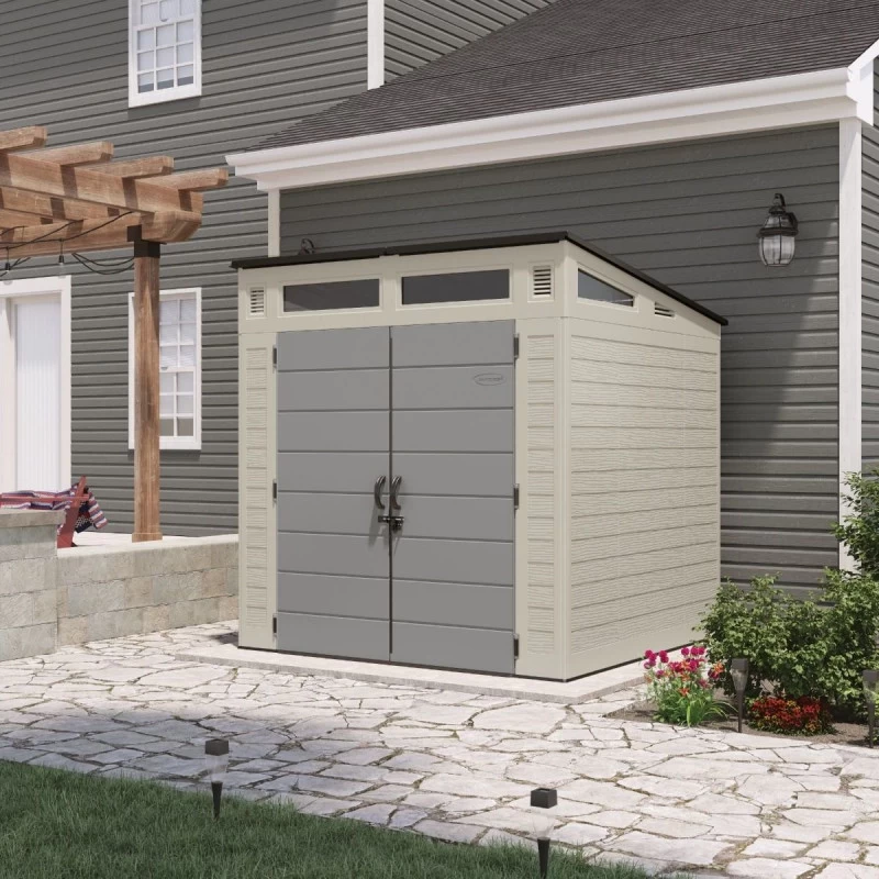 Abri De Jardin Polyéthylène 25mm Gris Clair 4,88m² Modern + Plancher - SUNCAST 3 Abri De Jardin Polyéthylène 25mm Gris Clair 4,88m² Modern + Plancher - SUNCAST