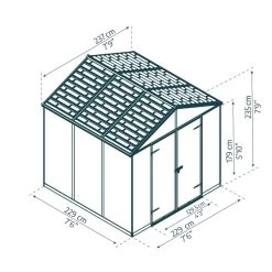 Abri De Jardin RUBICON 5,4m² En Aluminium Et Polycarbonate - Canopia By Palram -Jardin Abris Magasin abri de jardin rubicon 237x229cm en aluminium et polycarbonate canopia by palram 2