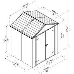 Abri De Jardin RUBICON 2,8m² En Aluminium Et Polycarbonate - Palram - Canopia -Jardin Abris Magasin abri de jardin rubicon 28m en aluminium et polycarbonate palram 1 2