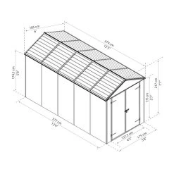 Abri De Jardin RUBICON 7m² En Aluminium Et Polycarbonate - Palram - Canopia -Jardin Abris Magasin abri de jardin rubicon 7m en aluminium et polycarbonate palram 1 4