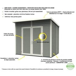 Abri De Jardin Skur 1 2,19m² + Plancher Traité Peint Anthracite Baltic -Jardin Abris Magasin abri de jardin skur 1 219m plancher traite peint anthracite baltic 5