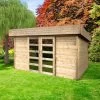 Abri De Jardin Stockholm 11,42m² En Bois Traité Autoclave 28mm Avec Double Porte - SOLID -Jardin Abris Magasin abri de jardin stockholm 1142m en bois traite autoclave 28mm avec double porte solid