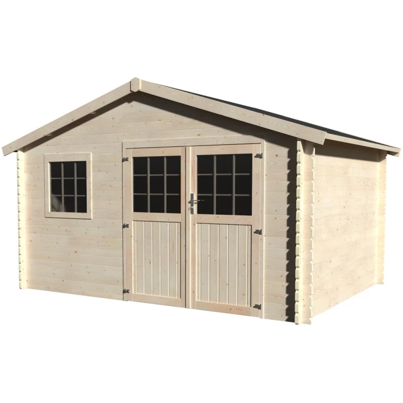 Abri De Jardin Valmont 12,90m² En Bois Massif 34mm Avec Double Porte Et Fenêtre – Décor Et Jardin 3 Abri De Jardin Valmont 12,90m² En Bois Massif 34mm Avec Double Porte Et Fenêtre – Décor Et Jardin