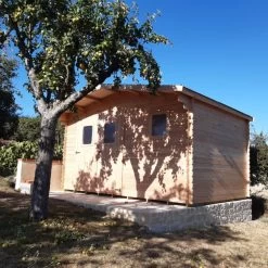 Abri Bois DOMMAR 14,85m² En Madriers Douglas 28mm + Couverture Onduline - HABRITA -Jardin Abris Magasin abri dommar 1474m en madriers douglas 28mm sans plancher habrita 5