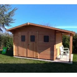 Abri Bois DOMMAR 17,20m² En Madriers Douglas 28mm Avec Bûcher + Couverture Onduline - HABRITA 10 Abri Bois DOMMAR 17,20m² En Madriers Douglas 28mm Avec Bûcher + Couverture Onduline - HABRITA -Jardin Abris Magasin abri dommar 1720m en madriers douglas 28mm avec bucher habrita 2