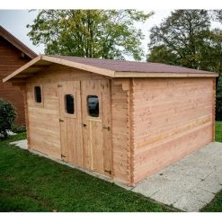 Abri En Bois De Douglas DOMMAR 18,90m² Madriers 28mm + Couverture Onduline - HABRITA 13 Abri En Bois De Douglas DOMMAR 18,90m² Madriers 28mm + Couverture Onduline - HABRITA -Jardin Abris Magasin abri dommar 1890m en madriers douglas 28mm sans plancher habrita 5