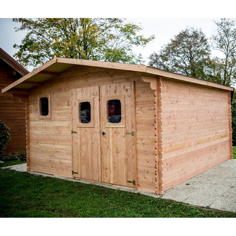 Abri En Bois De Douglas DOMMAR 18,90m² Madriers 28mm + Couverture Onduline - HABRITA 3 Abri En Bois De Douglas DOMMAR 18,90m² Madriers 28mm + Couverture Onduline - HABRITA