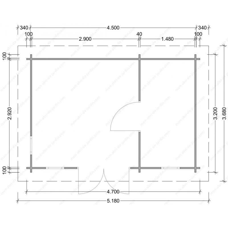 Abri En Bois Cloisonné 15m² MODERNE - Madriers 28mm Gardy Shelter 5 Abri En Bois Cloisonné 15m² MODERNE - Madriers 28mm Gardy Shelter – Image 3