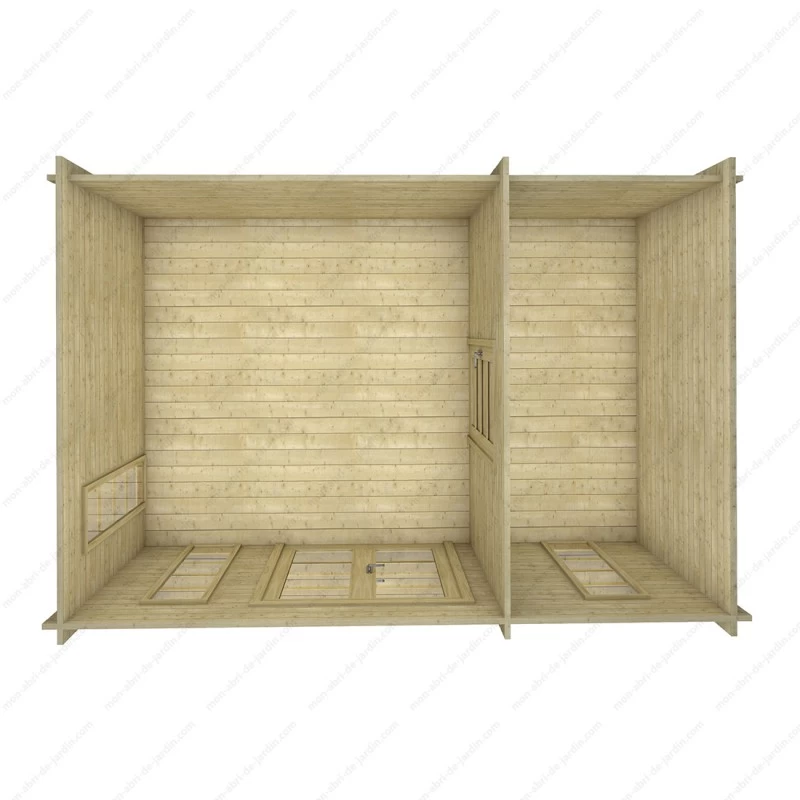 Abri En Bois Cloisonné 15m² MODERNE - Madriers 28mm Gardy Shelter 6 Abri En Bois Cloisonné 15m² MODERNE - Madriers 28mm Gardy Shelter – Image 4