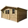 Abri En Bois Massif 16m² PLUS 28mm Traité Teinté Marron Gardy Shelter 2 Abri En Bois Massif 16m² PLUS 28mm Traité Teinté Marron Gardy Shelter -Jardin Abris Magasin abri en bois massif 16m plus 28mm traite teinte marron gardy shelter