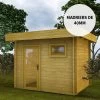 Abri En Bois Massif 7,5m² MODERNE Teinté Marron - Madriers 40mm Gardy Shelter -Jardin Abris Magasin abri en bois massif 75m moderne teinte marron madriers 40mm gardy shelter