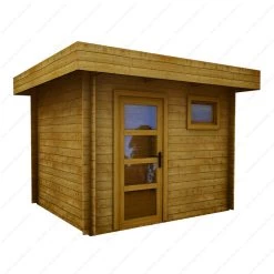 Abri En Bois Massif 7,5m² MODERNE Teinté Marron - Madriers 40mm Gardy Shelter -Jardin Abris Magasin abri en bois massif 75m moderne teinte marron madriers 40mm gardy shelter 2