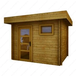 Abri En Bois Massif 7,5m² MODERNE Teinté Marron - Madriers 40mm Gardy Shelter -Jardin Abris Magasin abri en bois massif 75m moderne teinte marron madriers 40mm gardy shelter 3