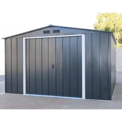 Abri En Métal Parois Hautes Anthracite Colussus 7,79m² DURAMAX + Kit Ancrage -Jardin Abris Magasin abri en metal parois hautes anthracite colussus 779m duramax kit ancrage 4