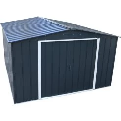 Abri En Métal Parois Hautes Anthracite Colussus 9,74m² DURAMAX + Kit Ancrage -Jardin Abris Magasin abri en metal parois hautes anthracite colussus 972m duramax kit ancrage 4