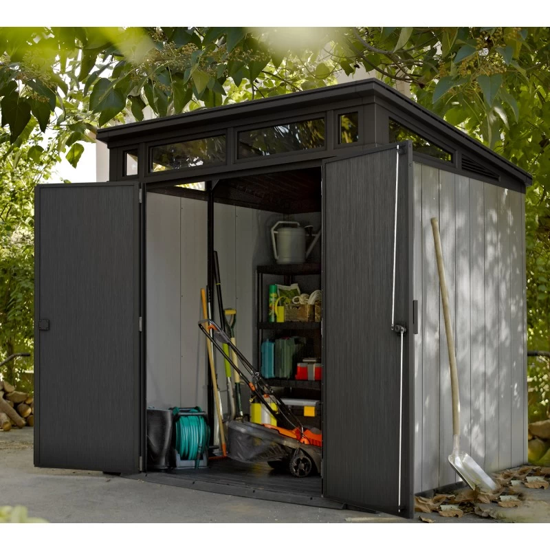 Abri En Résine Brossée Monopente Brossium 4,7m² + Plancher Keter 4 Abri En Résine Brossée Monopente Brossium 4,7m² + Plancher Keter – Image 2