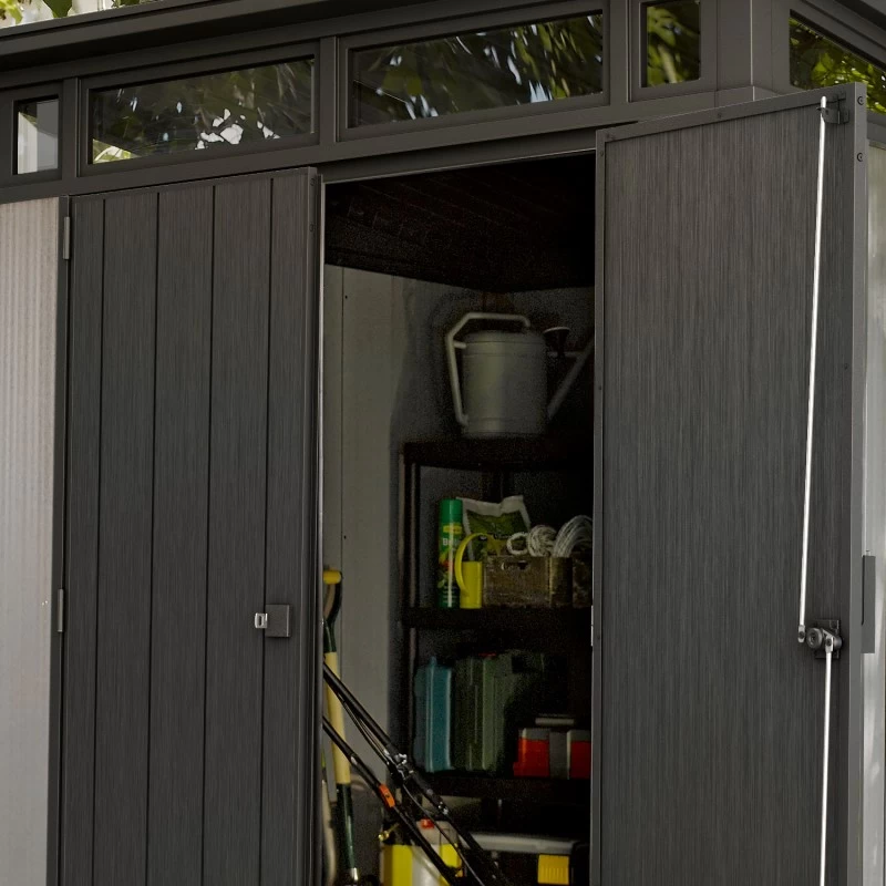 Abri En Résine Brossée Monopente Brossium 4,7m² + Plancher Keter 6 Abri En Résine Brossée Monopente Brossium 4,7m² + Plancher Keter – Image 4