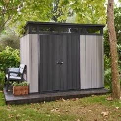 Abri Monopente En Résine Brossée Brossium 6m² + Plancher KETER 10 Abri Monopente En Résine Brossée Brossium 6m² + Plancher KETER -Jardin Abris Magasin abri en resine brossee monopente brossium 6m plancher keter 2