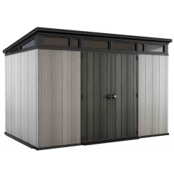 Abri Monopente En Résine Brossée Brossium 7,4m² + Plancher KETER -Jardin Abris Magasin abri en resine brossee monopente brossium 6m plancher keter 7