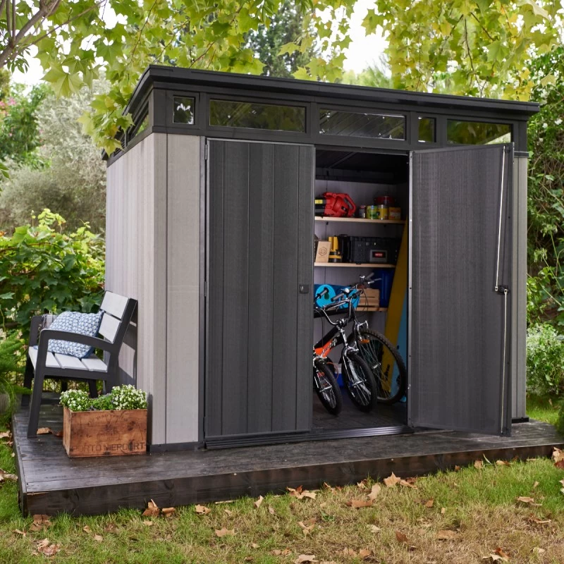 Abri Monopente En Résine Brossée Brossium 6m² + Plancher KETER 3 Abri Monopente En Résine Brossée Brossium 6m² + Plancher KETER