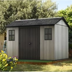 Abri En Résine Brossée Oakland 1175 Brossium 8m² + Plancher - Keter -Jardin Abris Magasin abri en resine brossee oakland 1175 brossium 8m plancher keter 2