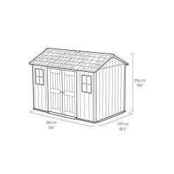 Abri En Résine Brossée Oakland 1175 Brossium 8m² + Plancher - Keter -Jardin Abris Magasin abri en resine brossee oakland 1175 brossium 8m plancher keter 3
