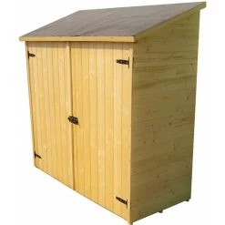 Abri Mural En Bois Brut 1m² Avec 2 étagères De Rangement - Habrita 9 Abri Mural En Bois Brut 1m² Avec 2 étagères De Rangement - Habrita -Jardin Abris Magasin abri mural en bois brut 1m avec 2 etageres de rangement habrita 3