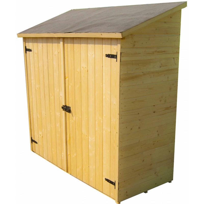 Abri Mural En Bois Brut 1m² Avec 2 étagères De Rangement - Habrita 6 Abri Mural En Bois Brut 1m² Avec 2 étagères De Rangement - Habrita – Image 4