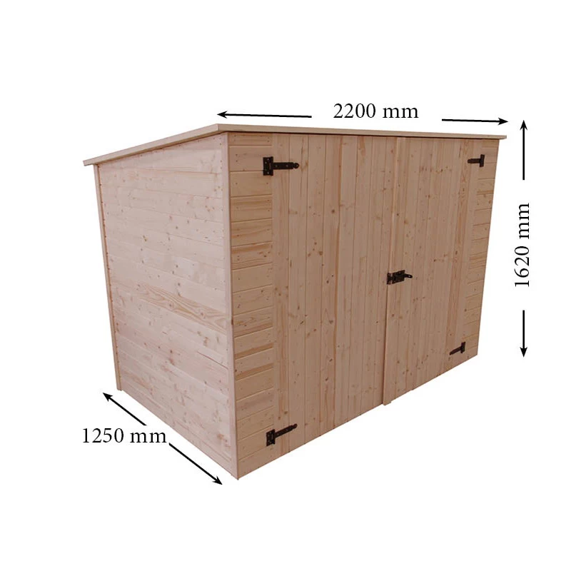 Abri Mural En Bois Brut 2,37m² Avec Large Double Porte - Habrita 4 Abri Mural En Bois Brut 2,37m² Avec Large Double Porte - Habrita – Image 2