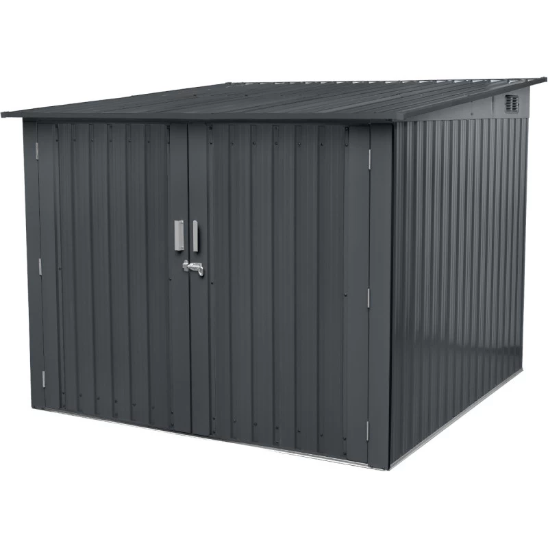 Abri Pour 4 Vélos En Métal Anthracite 4,2m² + Kit D'ancrage X-METAL 4 Abri Pour 4 Vélos En Métal Anthracite 4,2m² + Kit D'ancrage X-METAL – Image 2