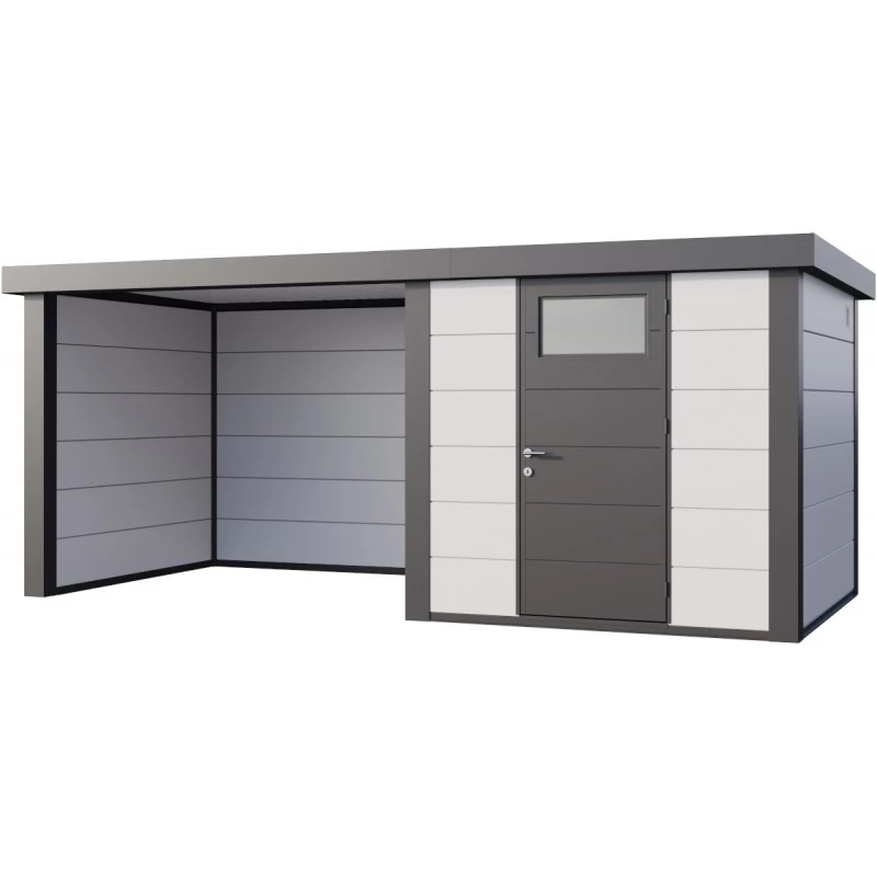 Abri Telluria Eleganto Lounge 2424 Gris Blanc 12,5m² Avec Extension Gauche - Telluria 3 Abri Telluria Eleganto Lounge 2424 Gris Blanc 12,5m² Avec Extension Gauche - Telluria