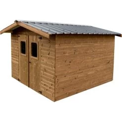 Abri Therma 10,60m² En Bois Thermo Traité Et Toit En Acier HABRITA -Jardin Abris Magasin abri therma 1033m en bois thermo traite et toit en acier habrita 3