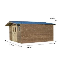 Abri Thermabri 24,30m² En Bois Thermo Traité Toiture En Acier HABRITA -Jardin Abris Magasin abri thermabri 2382m en bois thermo traite toiture en acier habrita 2