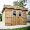 Abri Thizy 11,53m² En Bois Thermo Traité Et Toiture En Acier HABRITA -Jardin Abris Magasin abri thizy 1153m en bois thermo traite et toit en acier habrita