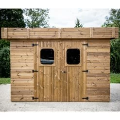 Abri Thizy 11,53m² En Bois Thermo Traité Et Toiture En Acier HABRITA -Jardin Abris Magasin abri thizy 1153m en bois thermo traite et toit en acier habrita 4