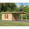 Abri Toit Plat 13,60m² Bois Massif 40mm Northeim 5 Avec Appentis 330cm – Karibu -Jardin Abris Magasin abri toit plat 1360m bois massif 40mm northeim 5 avec appentis 330cm woodfeeling