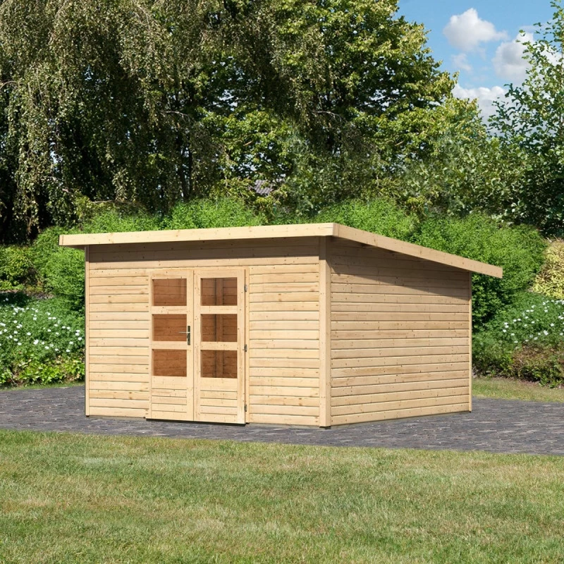 Abri Toit Plat 13,60m² Bois Massif 40mm Northeim 5 – Karibu 3 Abri Toit Plat 13,60m² Bois Massif 40mm Northeim 5 – Karibu