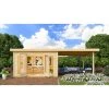 Abri Toit Plat 13,60m² Bois Massif 40mm Radeburg 3 Avec Appentis 330cm – Karibu -Jardin Abris Magasin abri toit plat 1360m bois massif 40mm radeburg 3 avec appentis 330cm karibu