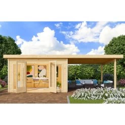 Abri Toit Plat 13,60m² Bois Massif 40mm Radeburg 3 Avec Appentis 330cm – Karibu 10 Abri Toit Plat 13,60m² Bois Massif 40mm Radeburg 3 Avec Appentis 330cm – Karibu -Jardin Abris Magasin abri toit plat 1360m bois massif 40mm radeburg 3 avec appentis 330cm karibu 2